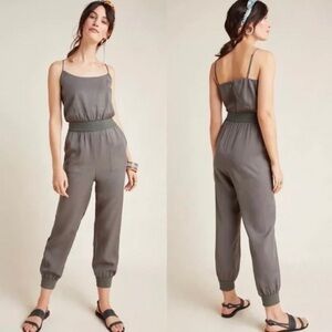 Anthropologie Gray Sleeveless Jumpsuit